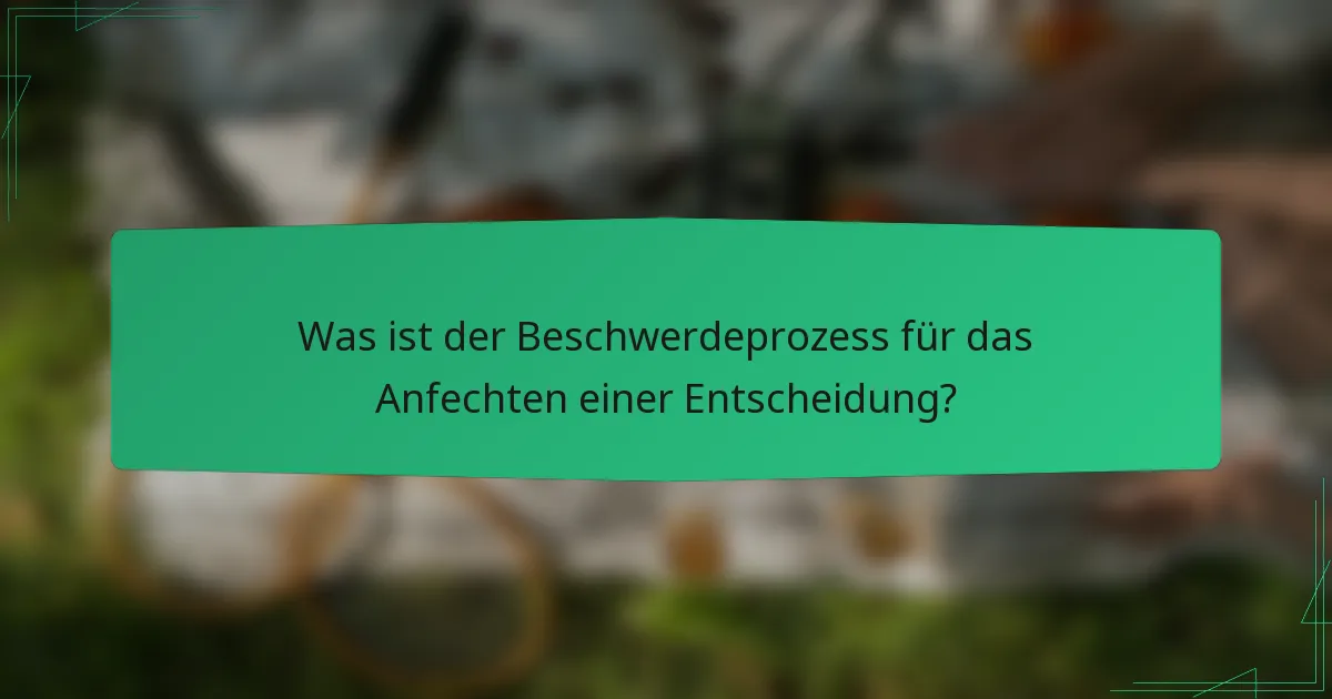 Was ist der Beschwerdeprozess für das Anfechten einer Entscheidung?
