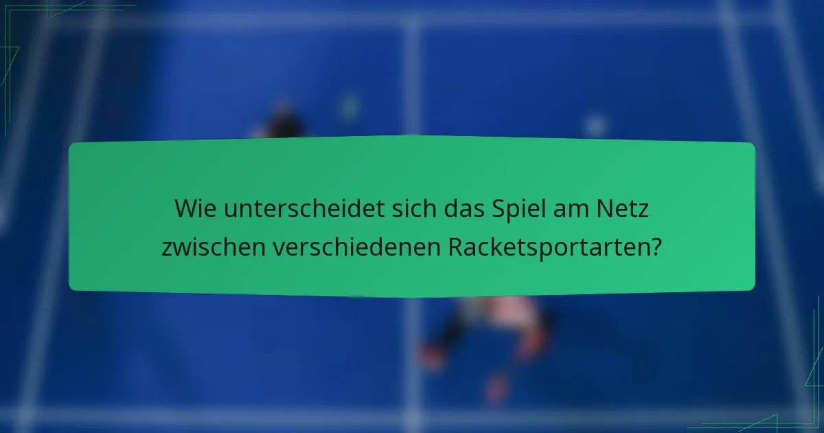 Wie unterscheidet sich das Spiel am Netz zwischen verschiedenen Racketsportarten?